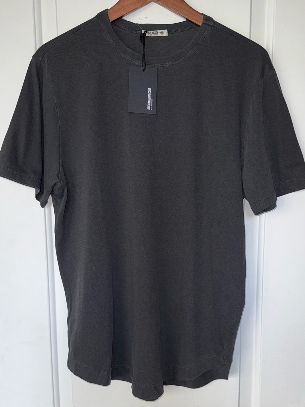 Buck Mason NWT Venice Wash Slub Curved Hem Tee in "Coal" - Picture 3 of 11